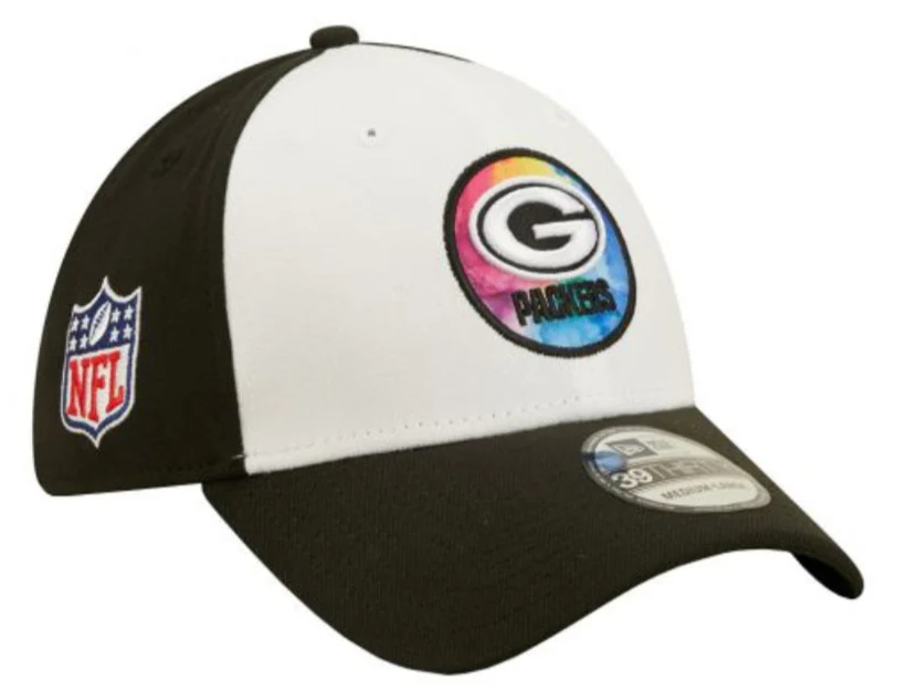 Men's Green Bay Packers New Era Crucial Catch 2022 NFL Coaches Sideline White/Black 39THIRTY Flex Hat