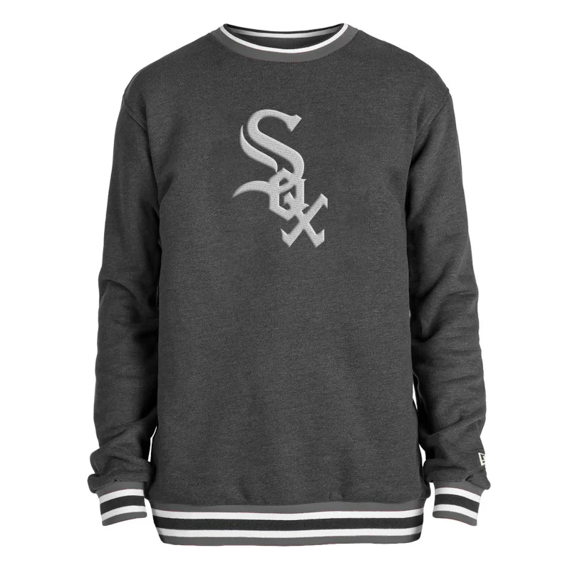 Mens Chicago White Sox New Era Black Primary Logo Logo Crew Neck Sweatshirt