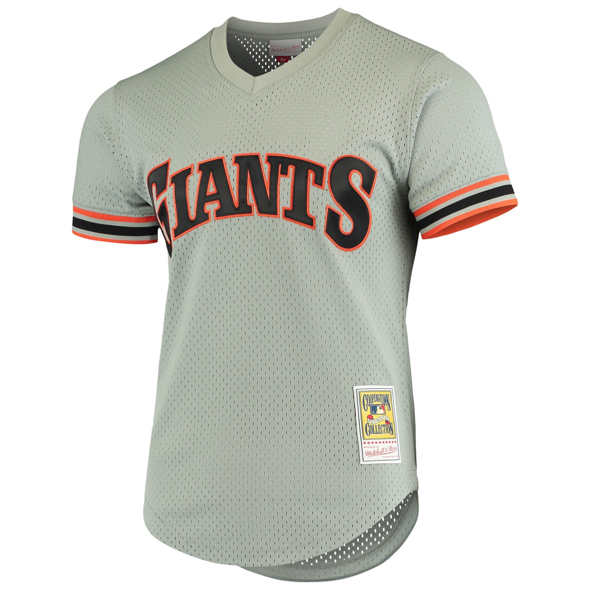 Men's San Francisco Giants Will Clark Mitchell & Ness Gray Cooperstown Collection Mesh Batting Practice Jersey