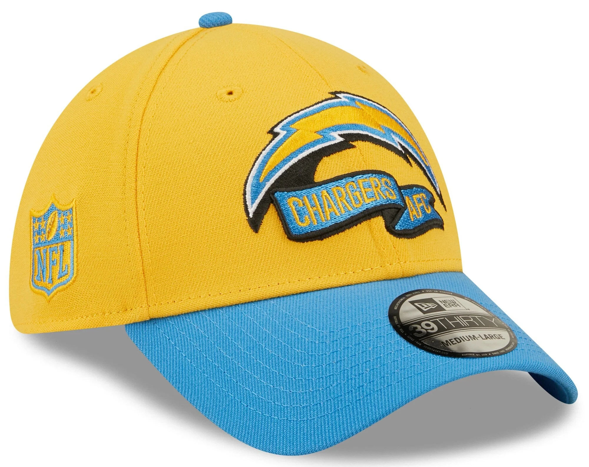 Men's Los Angeles Chargers New Era Yellow/Blue 2022 Sideline 39THIRTY Flex Hat