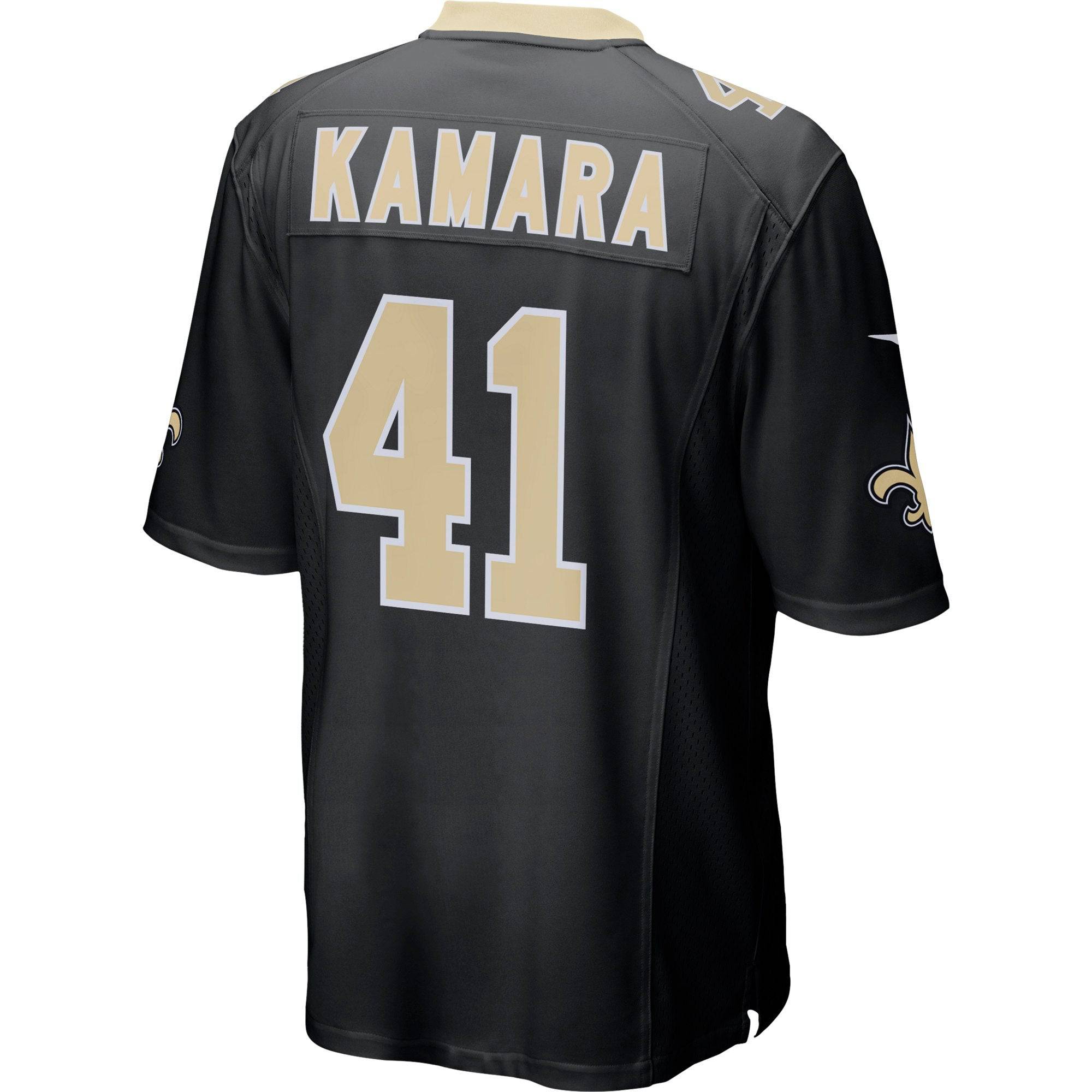 New Orleans Saints Alvin Kamara Mens Nike Black Replica Game Jersey