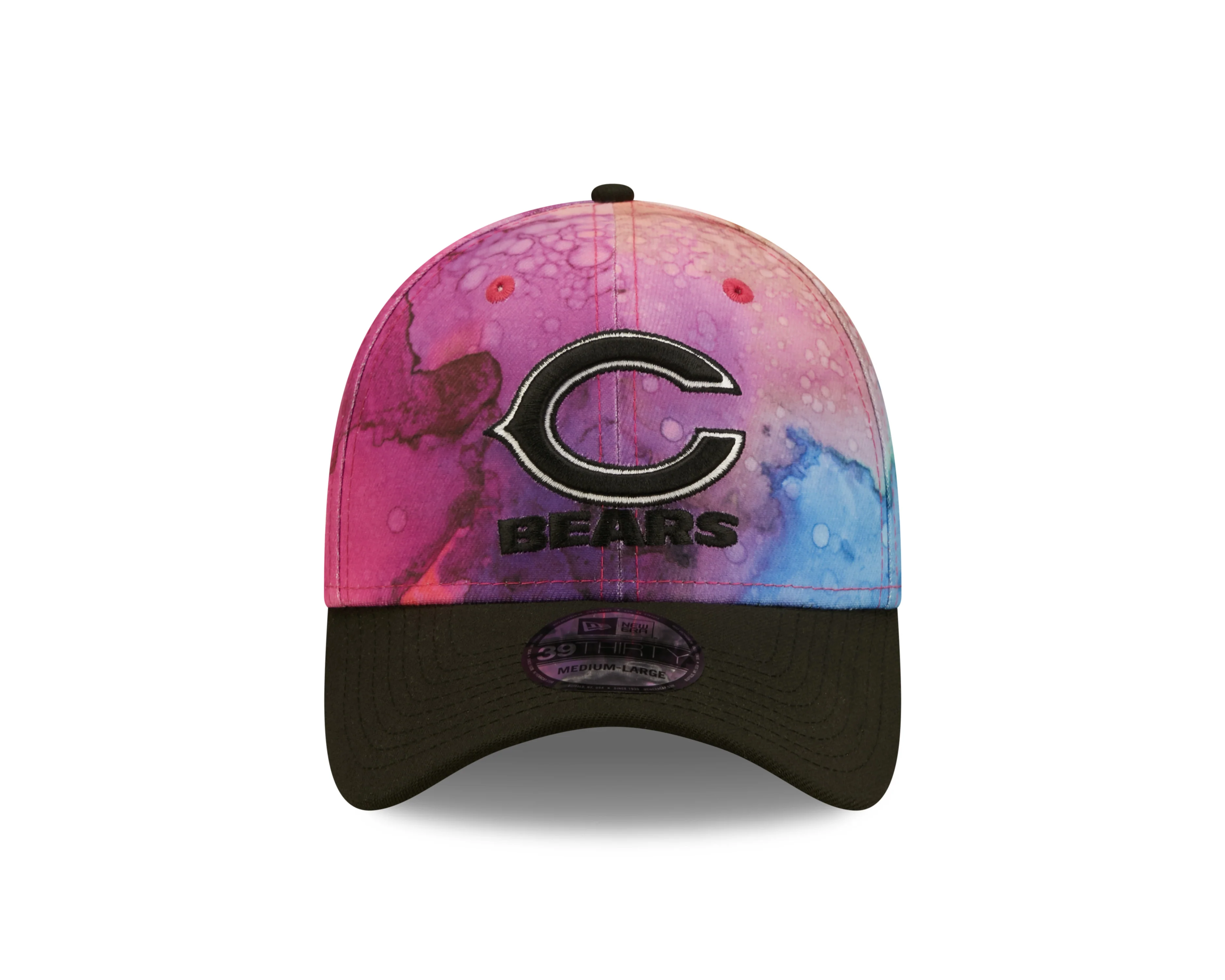 Men's Chicago Bears New Era Crucial Catch 2022 NFL Primary Logo Ink 39THIRTY Flex Hat