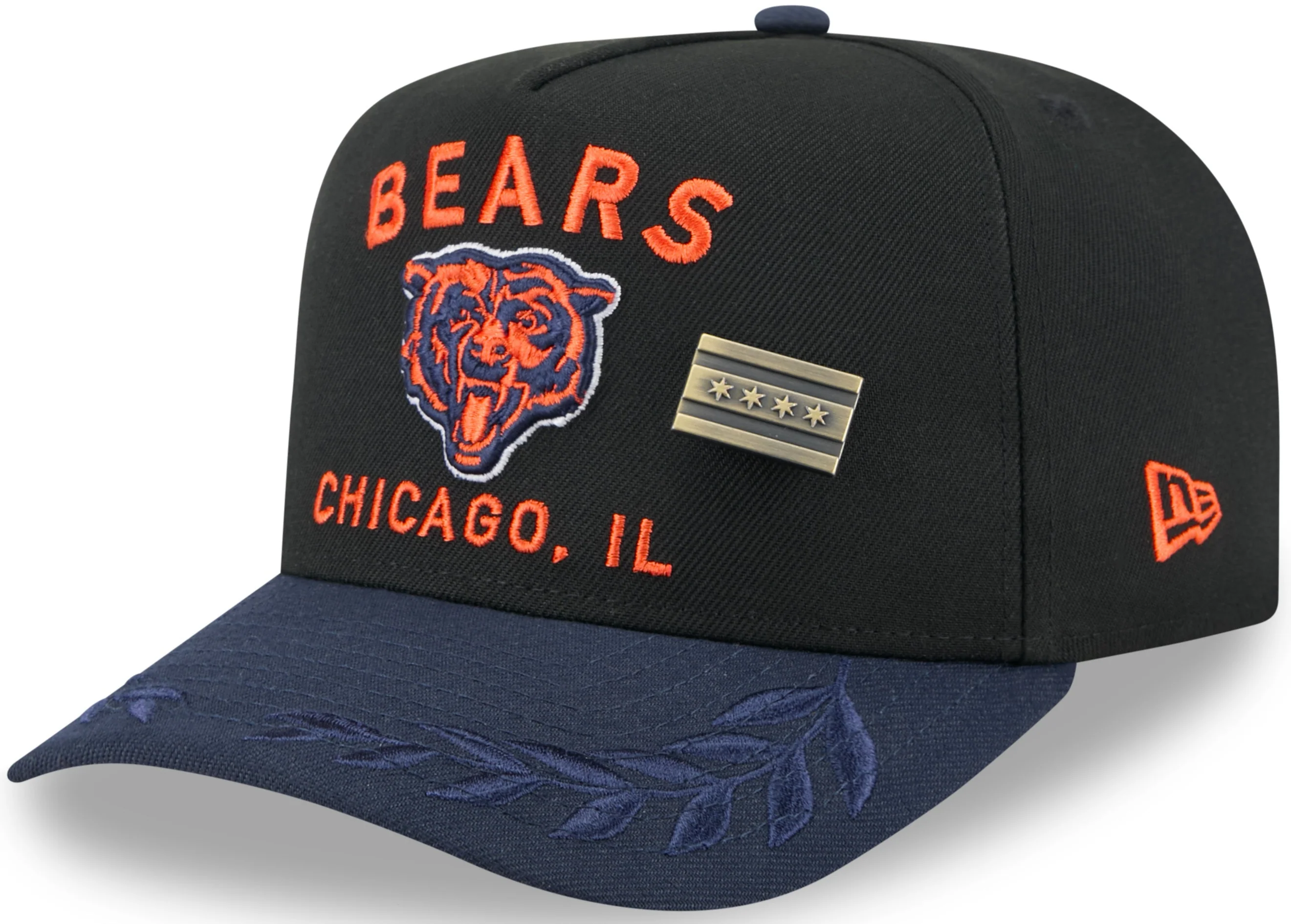 Men's Chicago Bears New Era Black 2025 On Stage NFL Draft A-Frame 59FIFTY Fitted Hat
