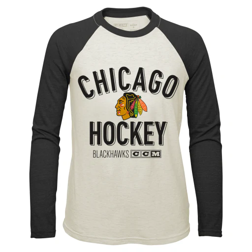 Chicago Blackhawks CCM Vintage Long Sleeve Crew Neck Tee