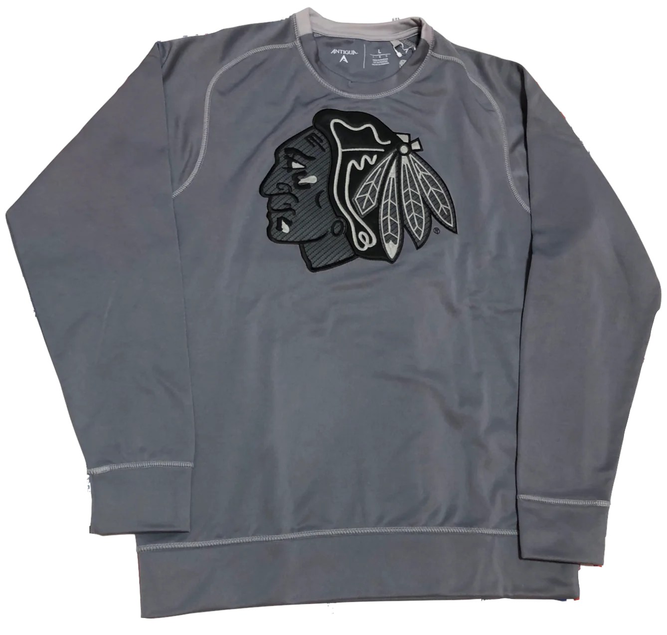 Chicago Blackhawks Volt Crew Neck Performance Sweatshirt By Antigua