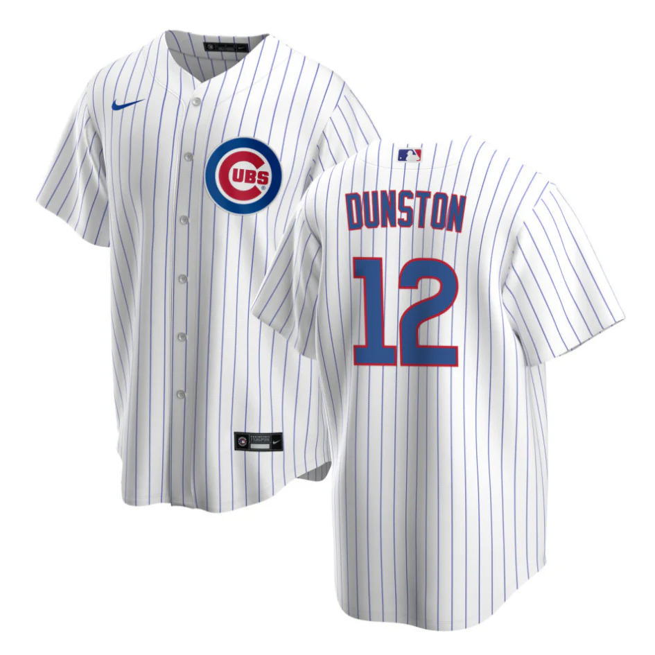 NIKE Men's Shawn Dunston Chicago Cubs White Home Premium Twill Replica Jersey