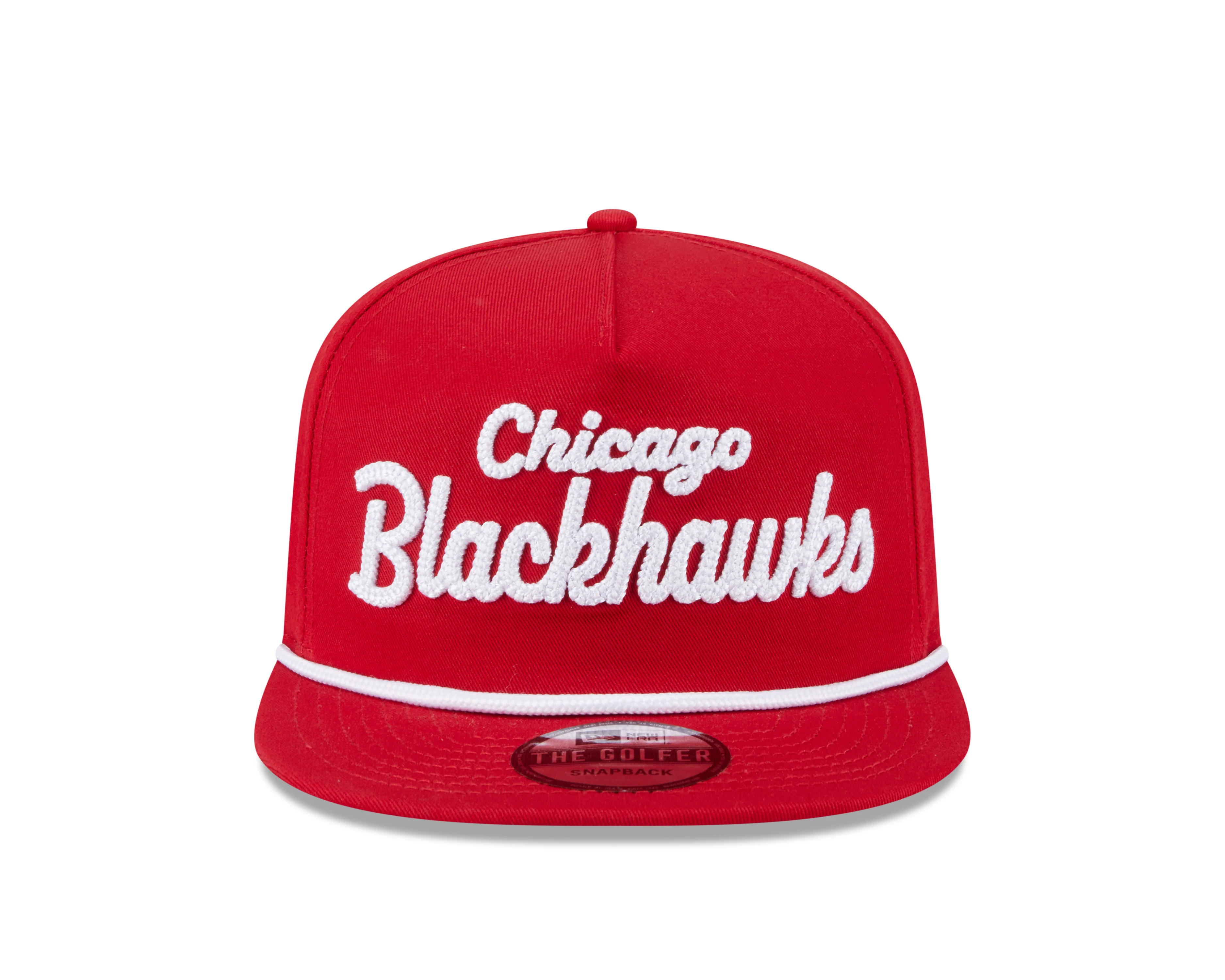 Chicago Blackhawks New Era Red Team Text The Golfer Snapback Hat