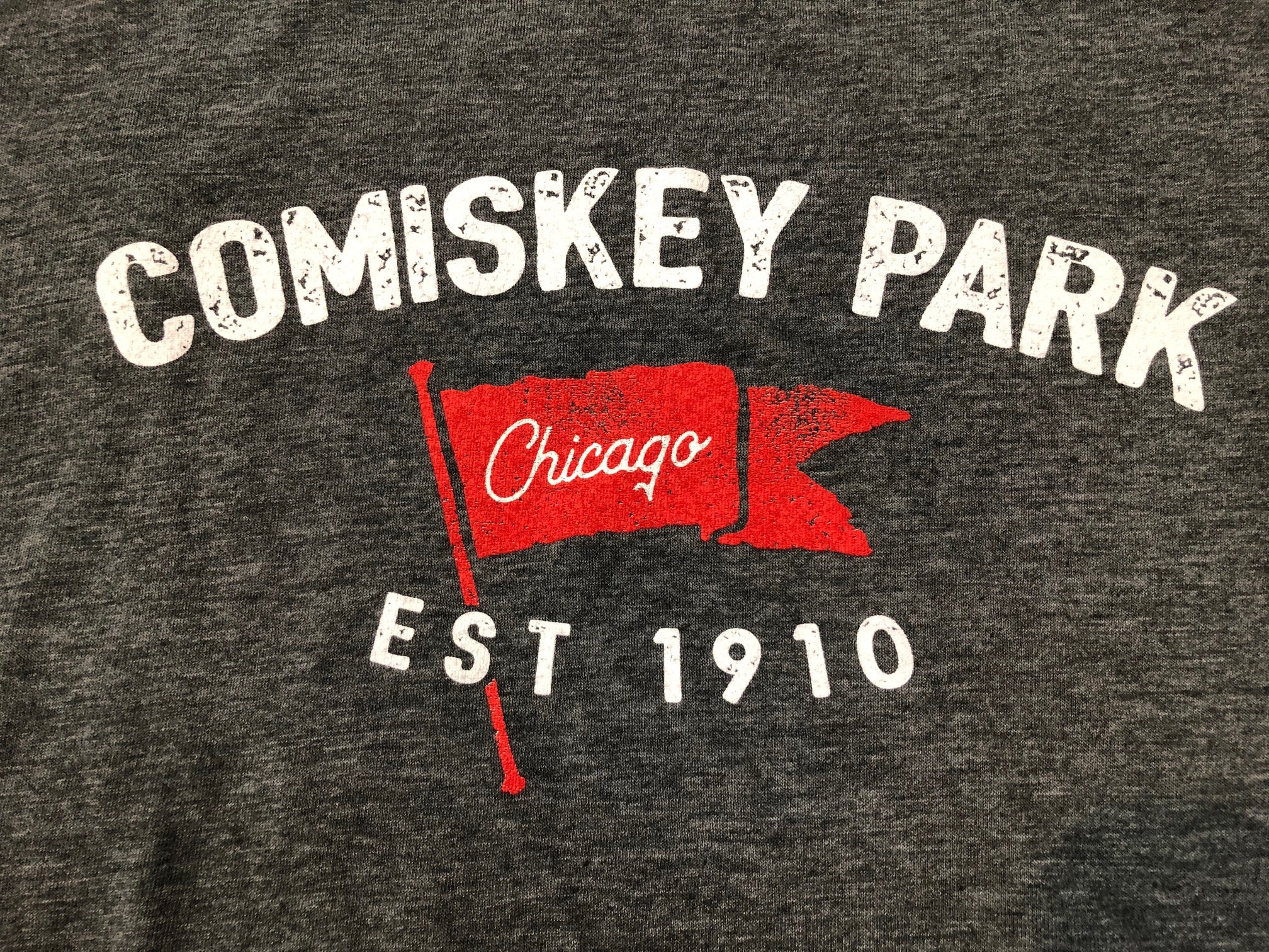Men's Comiskey Park Brushcraft Est. Flag Short Sleeve Tee-Heather/Charcoal