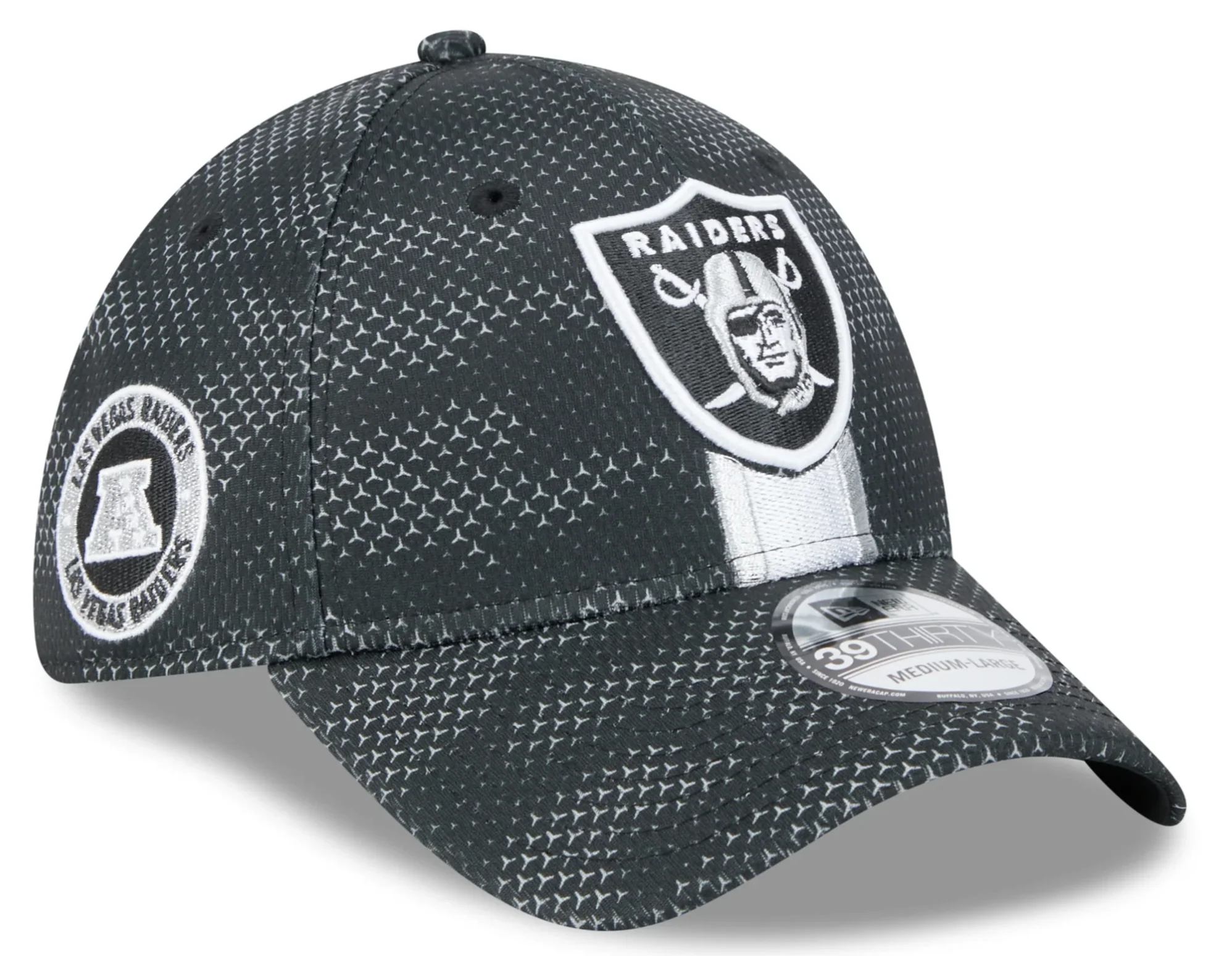 Men's Las Vegas Raiders New Era 2024 Sideline Black 39THIRTY Flex Hat