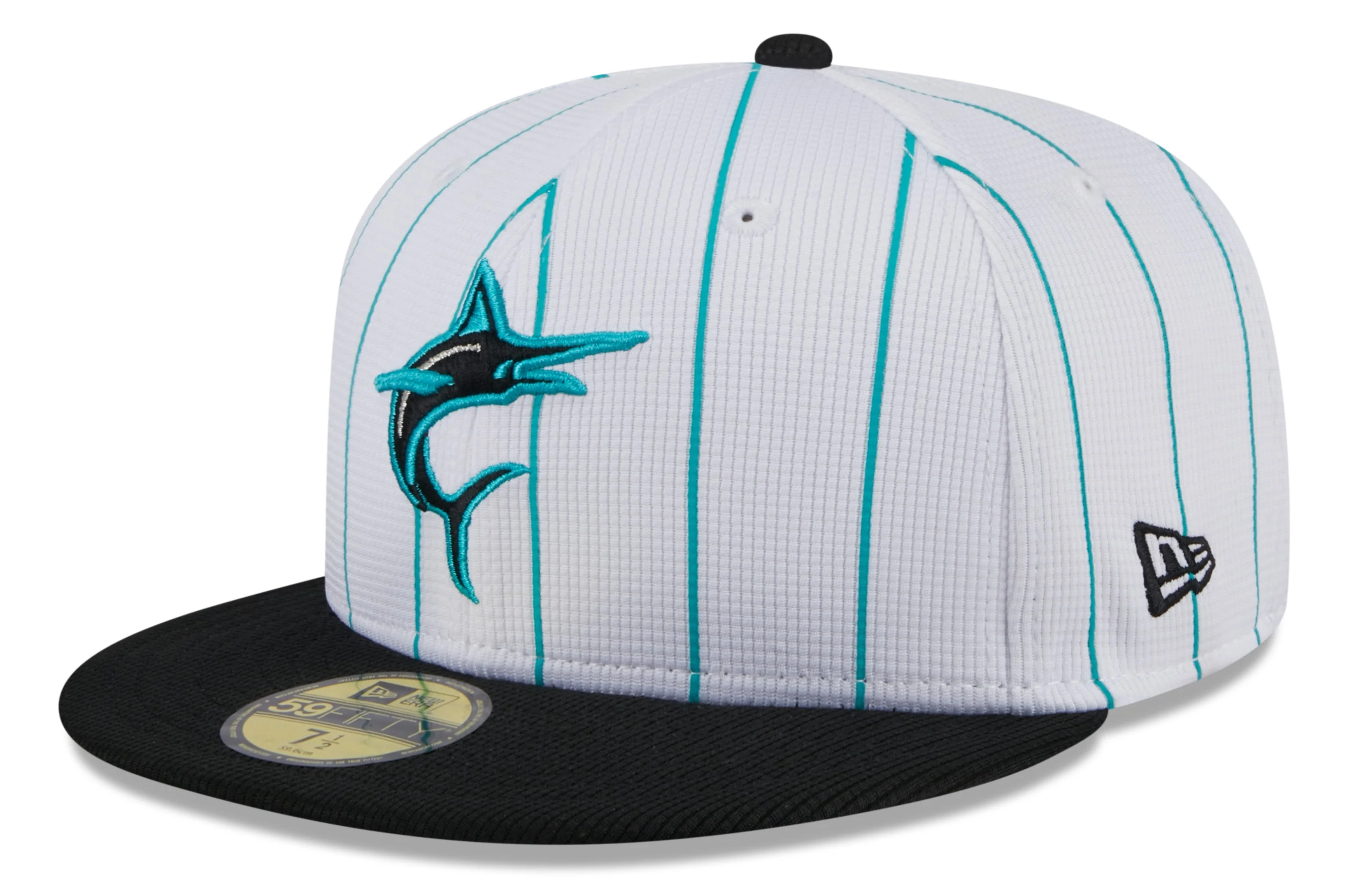 Men's Miami Marlins White 2024 Batting Practice 59FIFTY Fitted Hat