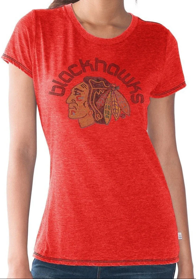 Women's Chicago Blackhawks Red Friday Night Lights Tee