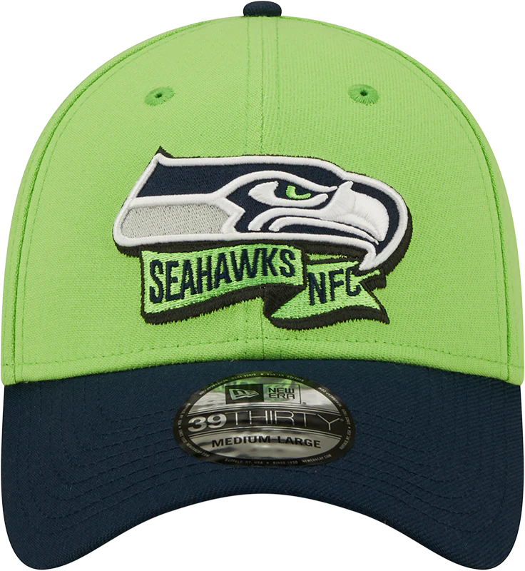 Men's Seattle Seahawks New Era Action Green/Navy 2022 Sideline 39THIRTY Flex Hat