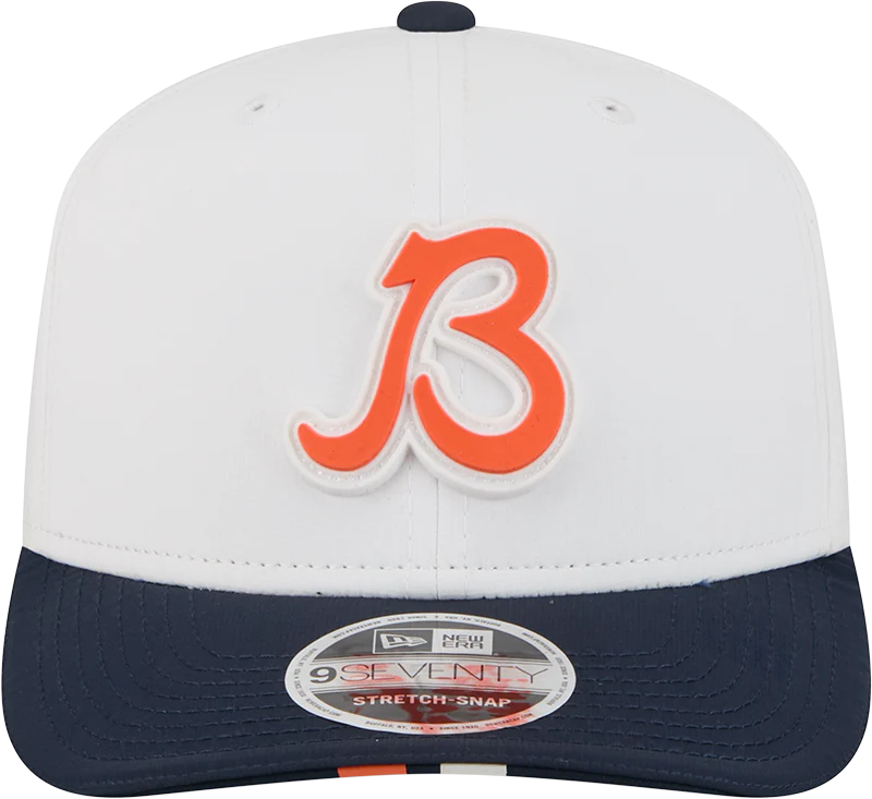 Men's Chicago Bears New Era White/Navy B 2025 NFL Training Camp 9SEVENTY Adjustable Hat