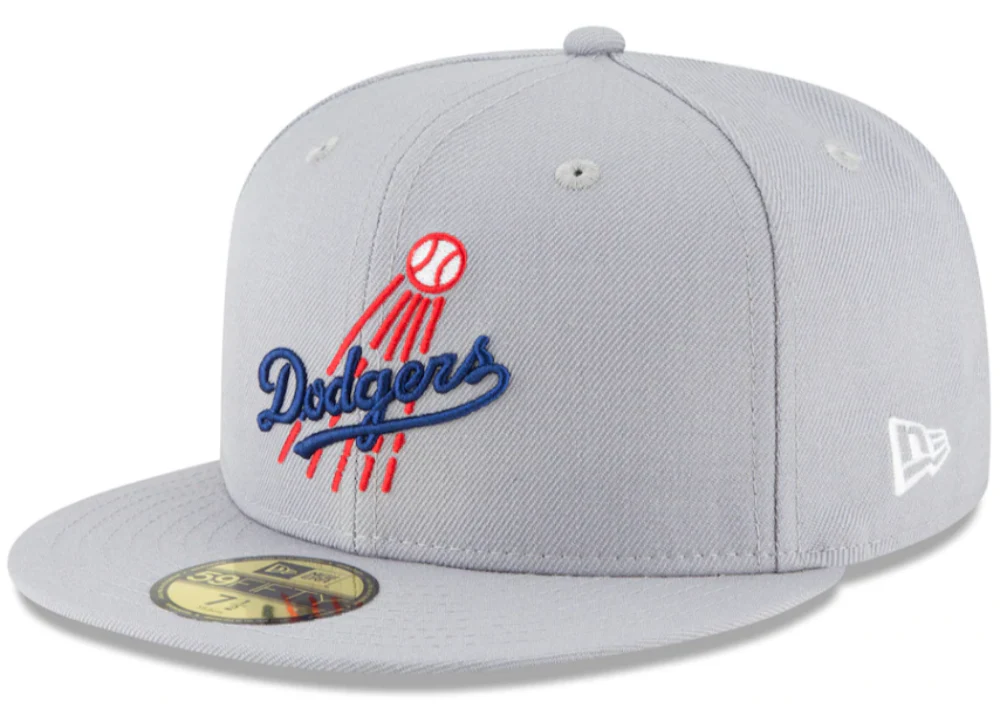 Men's Los Angeles Dodgers New Era Gray Cooperstown Collection Wool 59FIFTY Fitted Hat