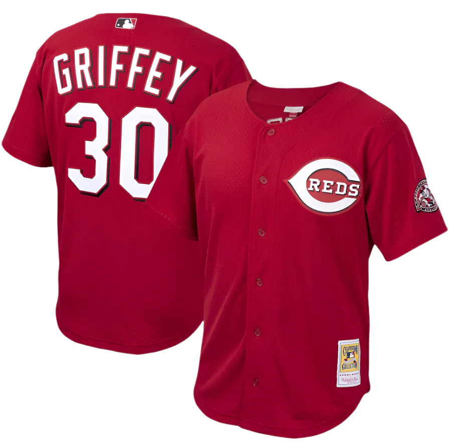Men’s Cincinnati Reds Ken Griffey Jr. Mitchell & Ness Red Cooperstown Collection Batting Practice Jersey