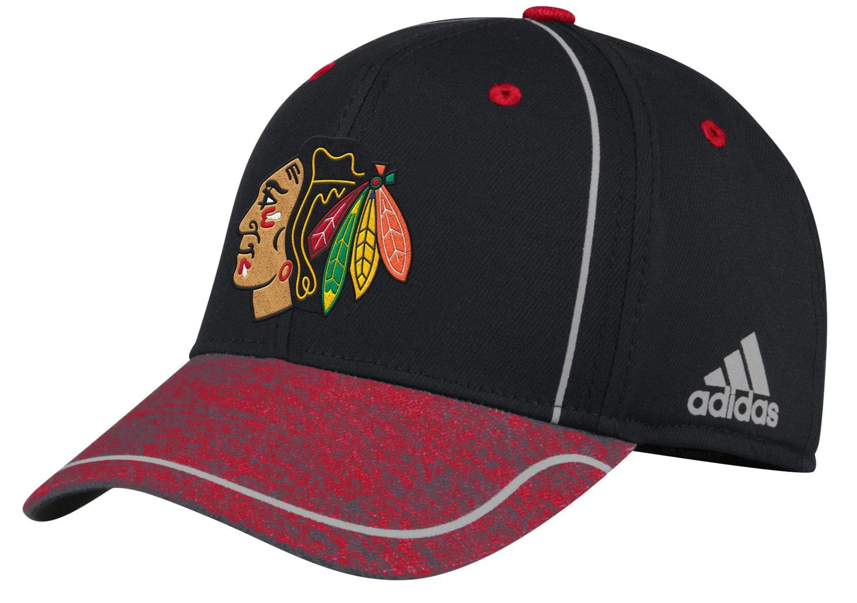 Men’s Chicago Blackhawks Authentic Collection Alpha Structured Flex Fit Hat By Adidas