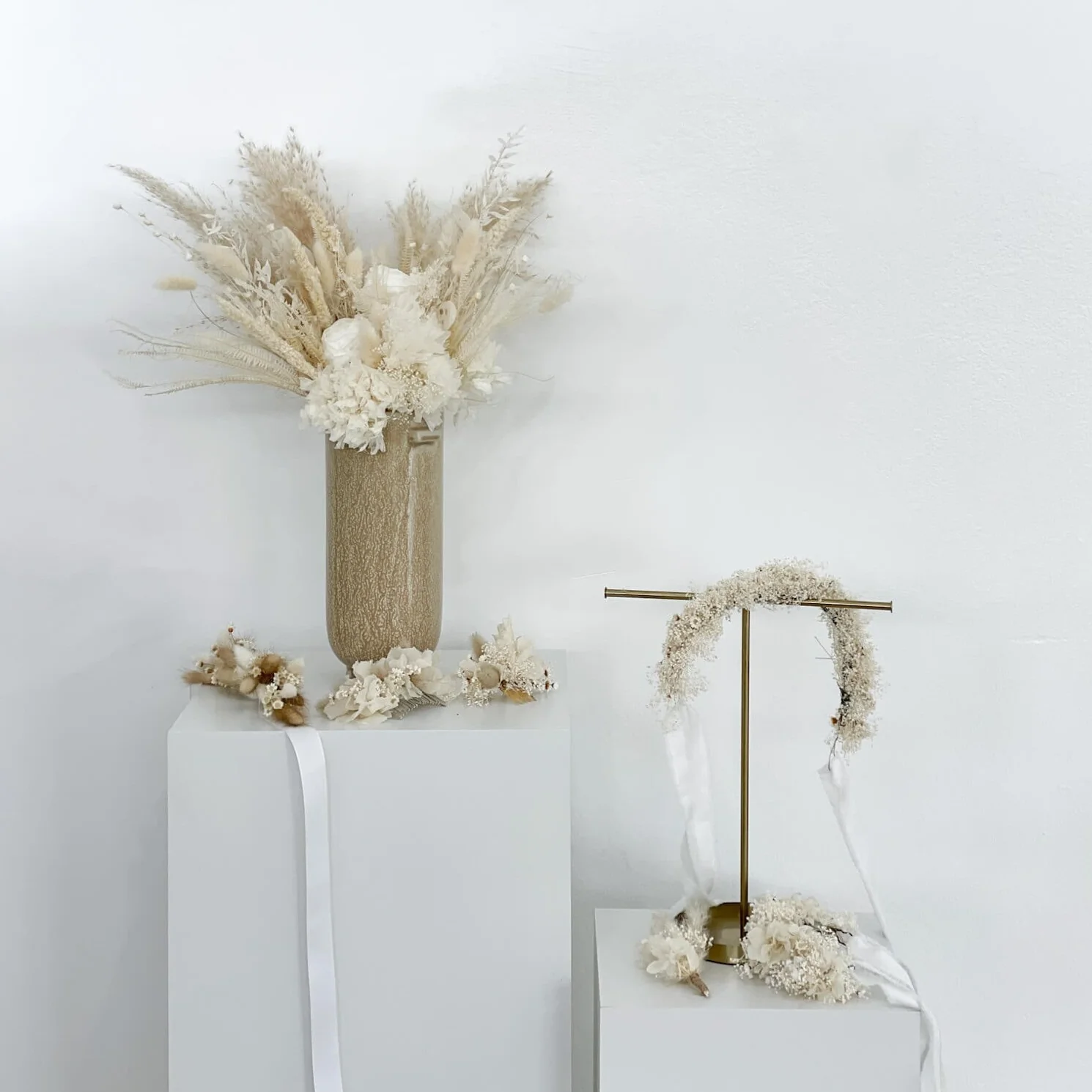 Armband Trockenblumen Schleierkraut Hortensie