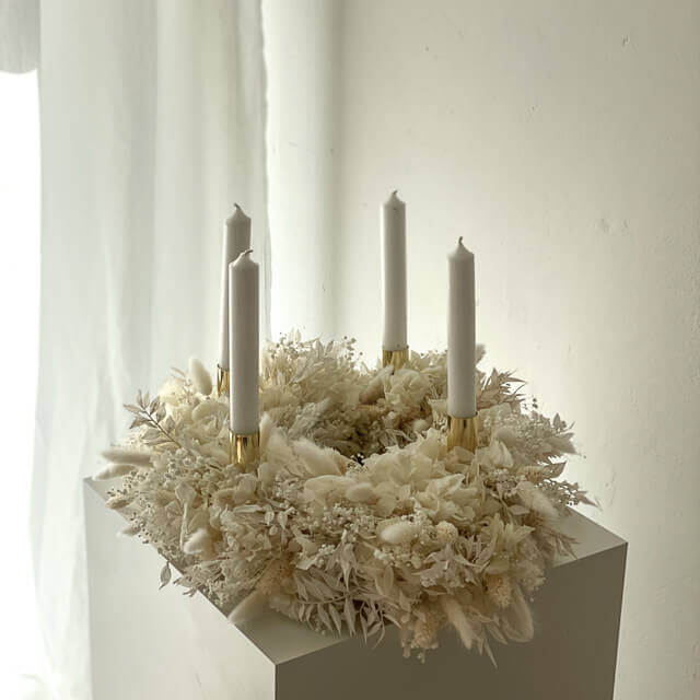 Adventskranz Trockenblumen 