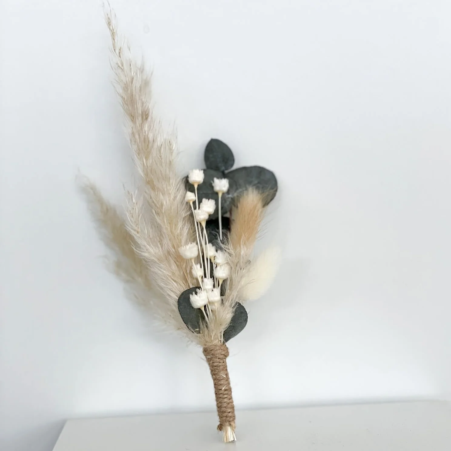 Anstecker Bräutigam Pampasgras Eukalyptus