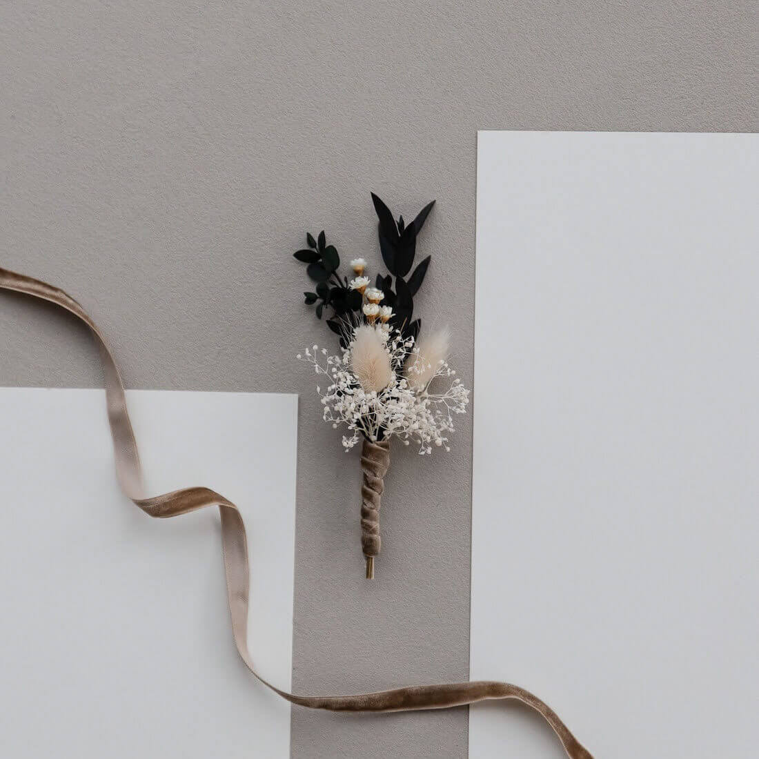 Anstecker Trockenblumen Eukalyptus Bräutigam I Trauzeuge