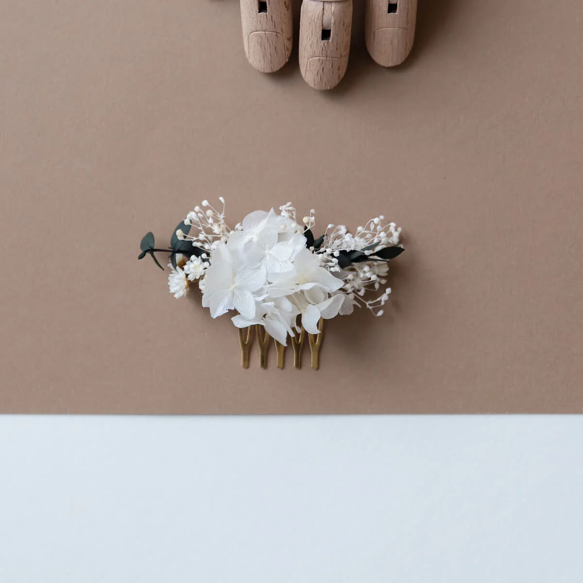 Haarkamm Trockenblumen Eukalyptus