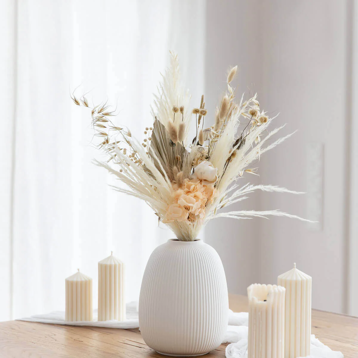 Trockenblumenstrauß Pampasgras peach