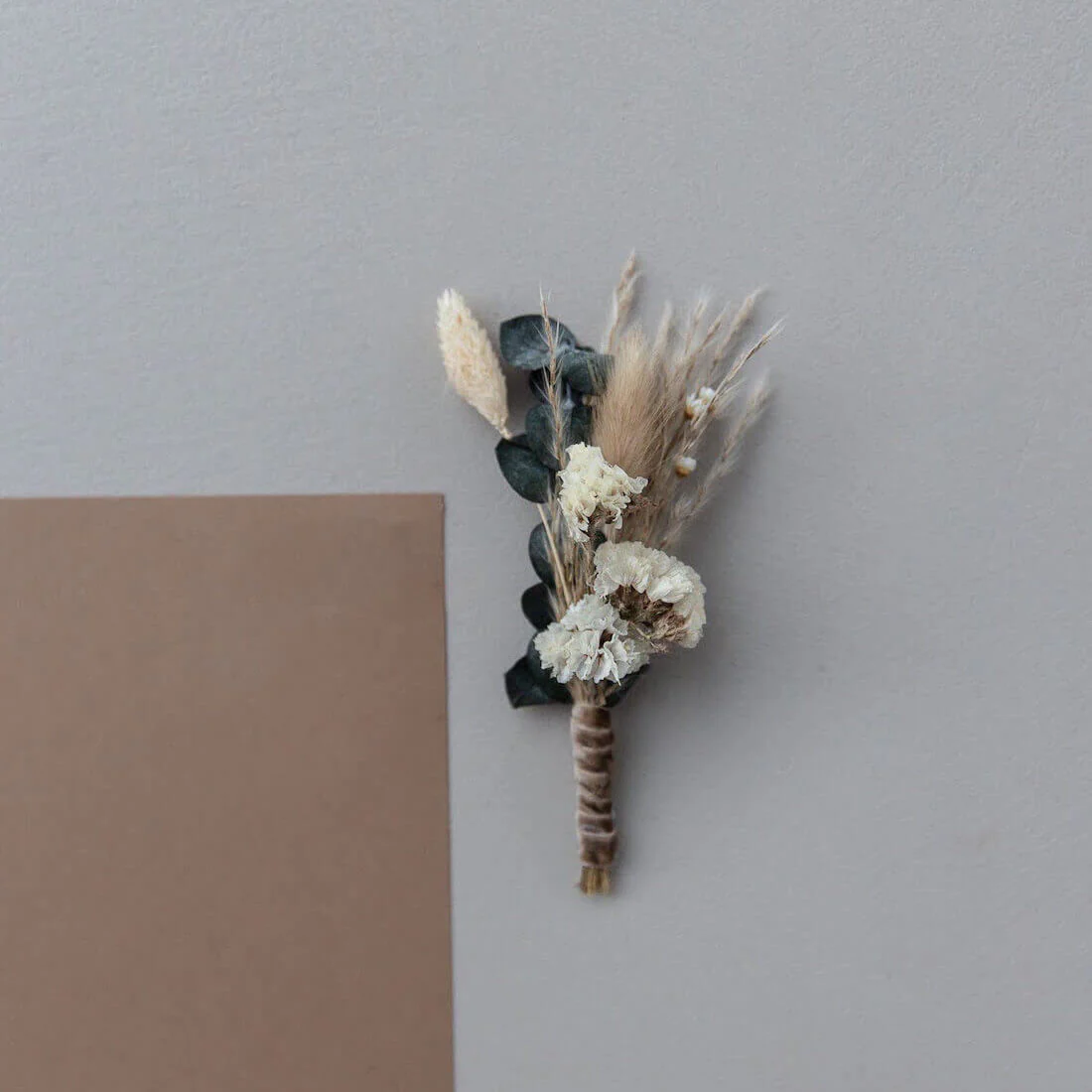Anstecker Bräutigam I Trauzeuge I Trockenblumen Pampas Statice