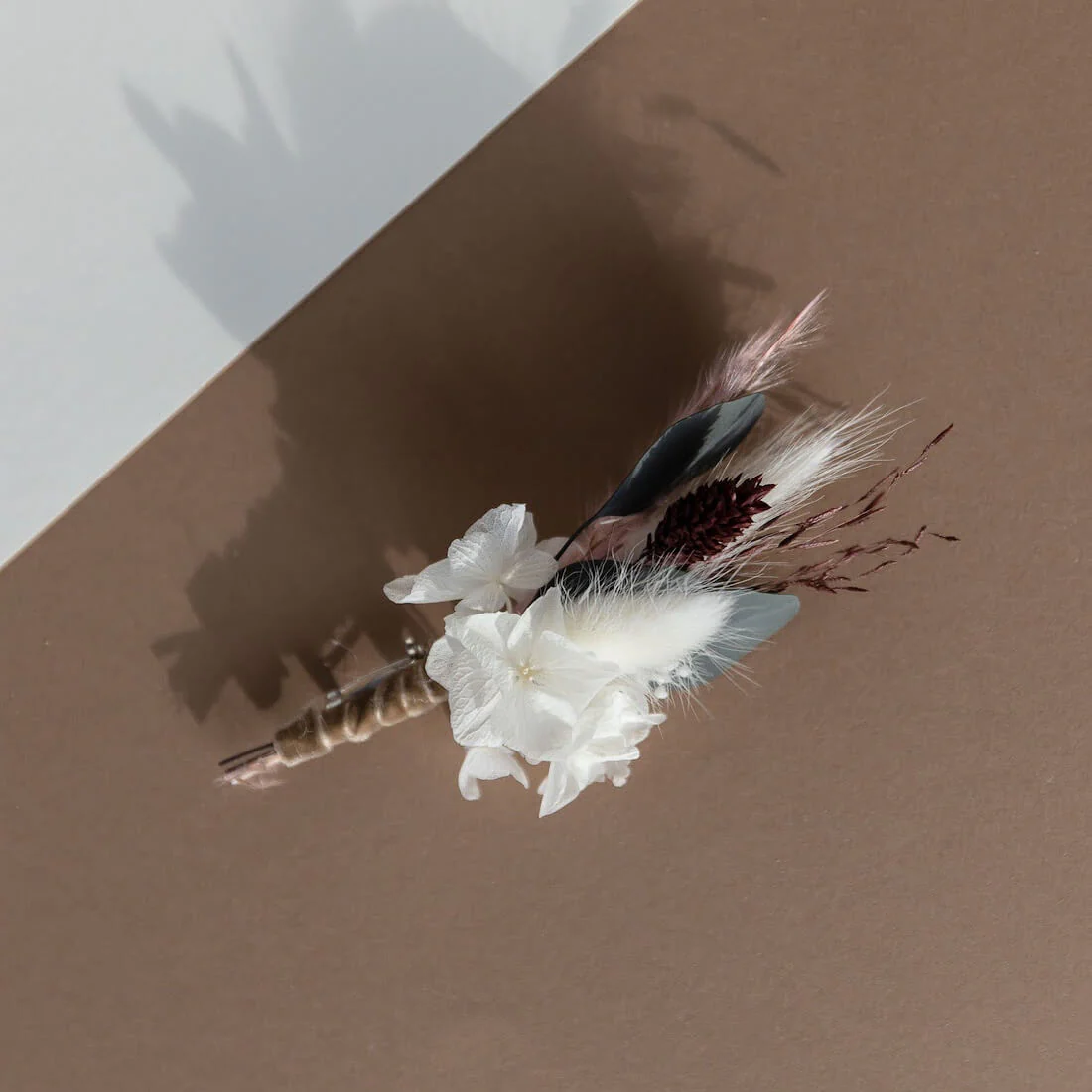 Anstecker Bräutigam I Trauzeuge I Trockenblumen Eukalyptus rosa weiß