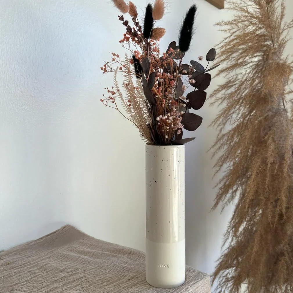 Eulenschnitt Steingut-Vase in 