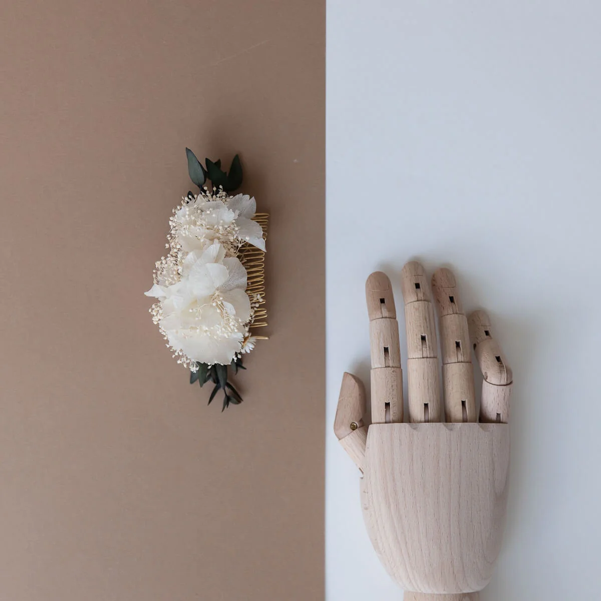 Haarkamm Trockenblumen Eukalyptus