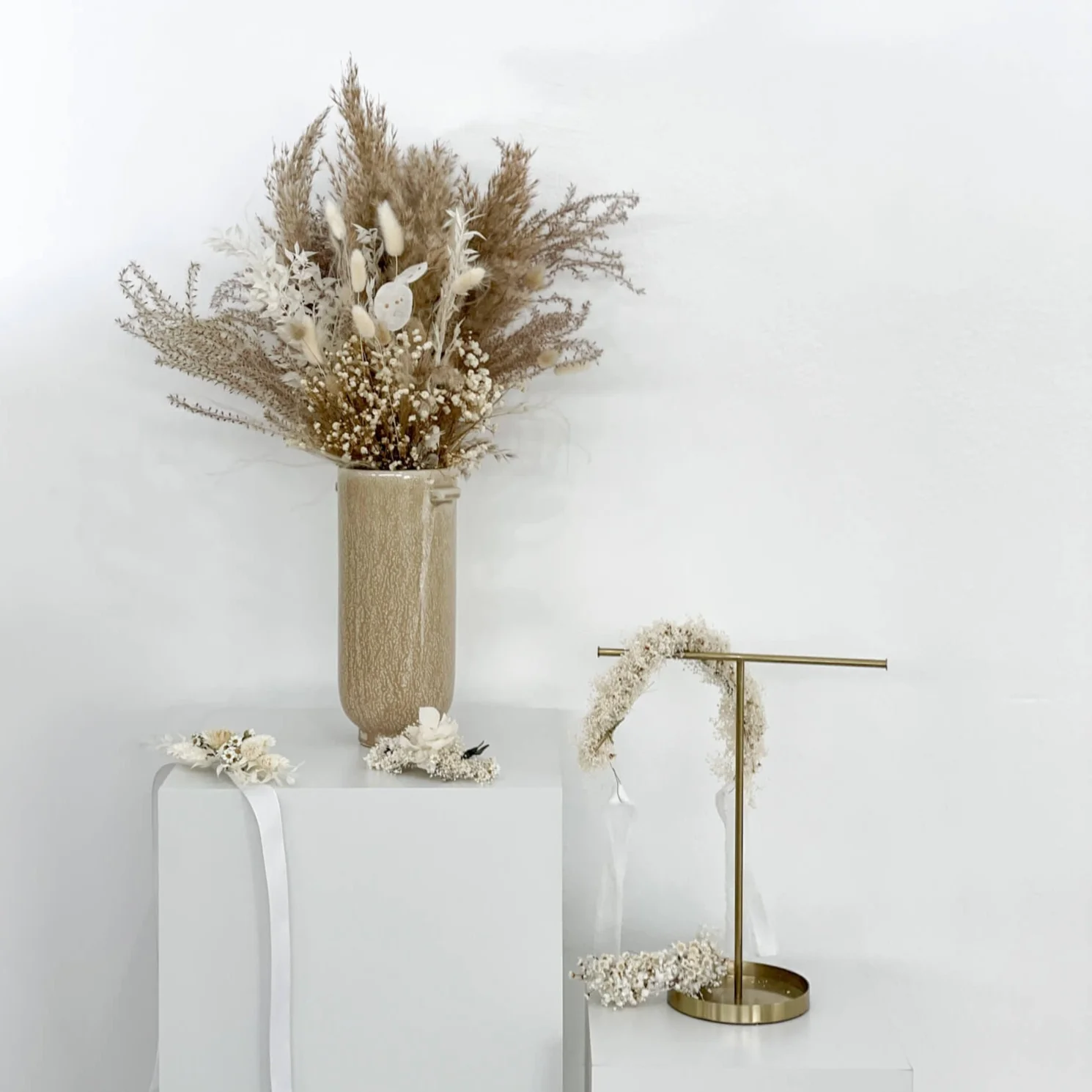 Armband Trockenblumen Schleierkraut Hortensie