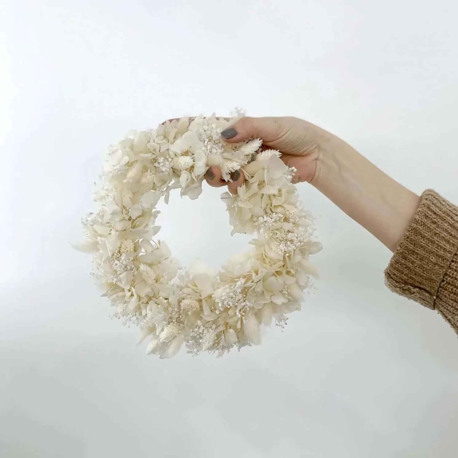 Adventskranz Trockenblumen für Kerzentablett