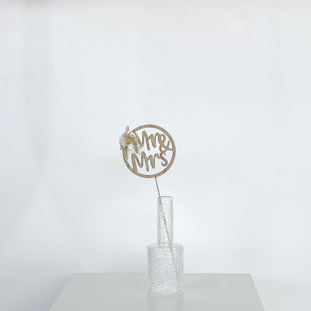 Caketopper Mr&Mrs aus Holz