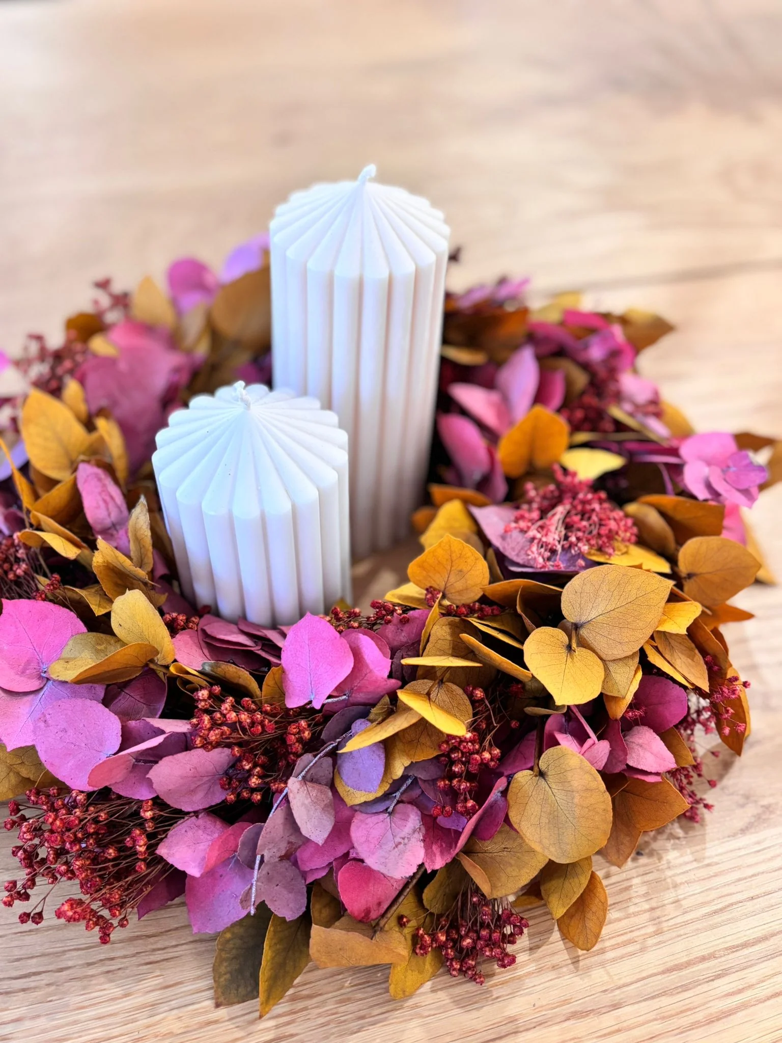 Herbsttraum - Trockenblumenkranz in warmen tönen