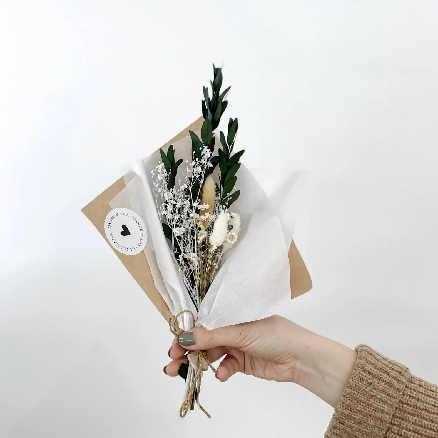 Trockenblumenstrauß Mini grün