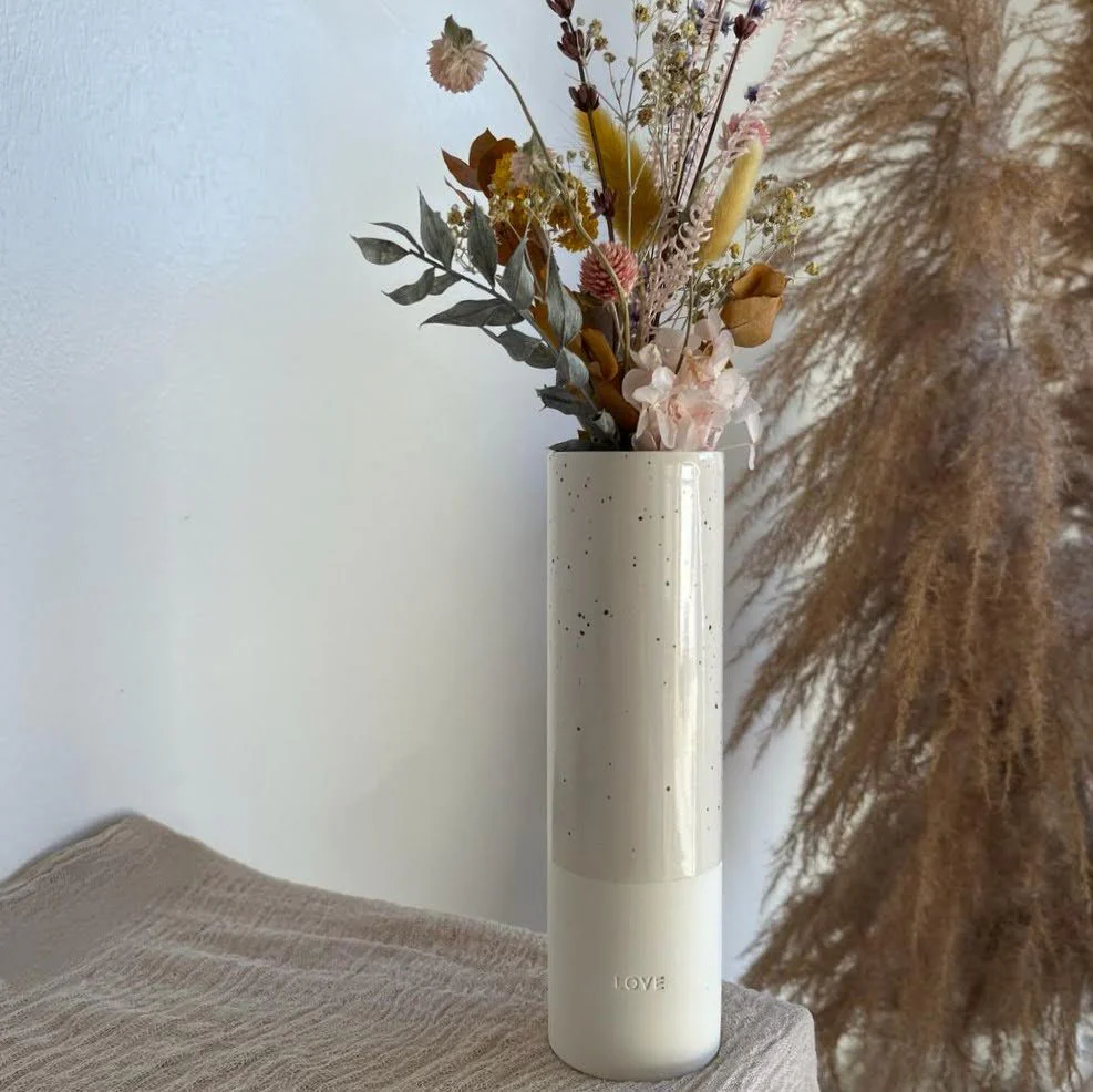 Eulenschnitt Steingut-Vase in 