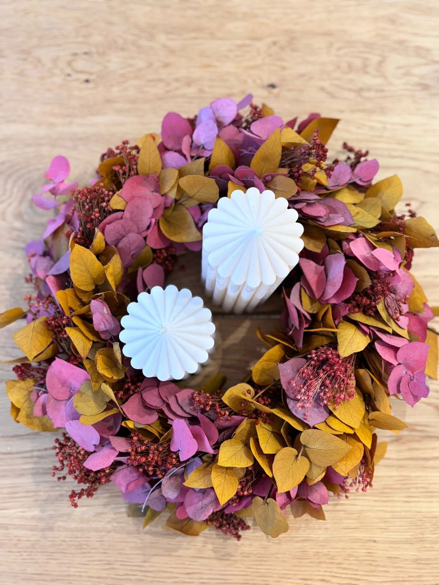 Herbsttraum - Trockenblumenkranz in warmen tönen