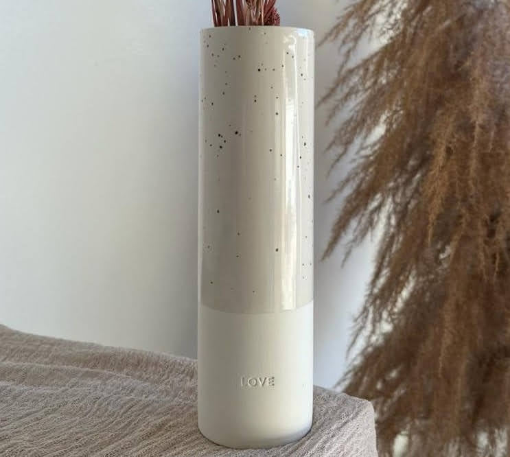 Eulenschnitt Steingut-Vase in 