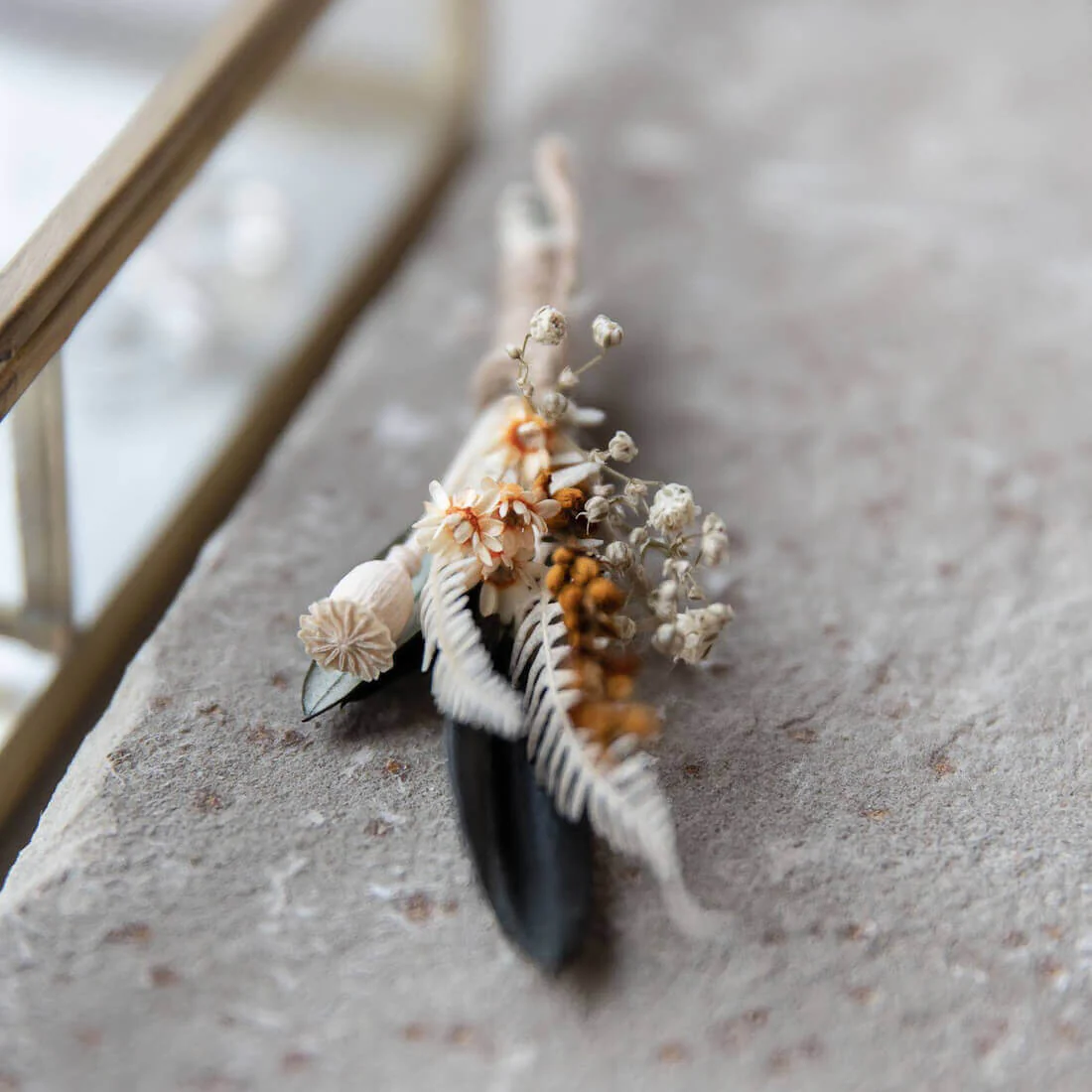 Anstecker Bräutigam I Trauzeuge I Trockenblumen Olivenzweige Lavendel