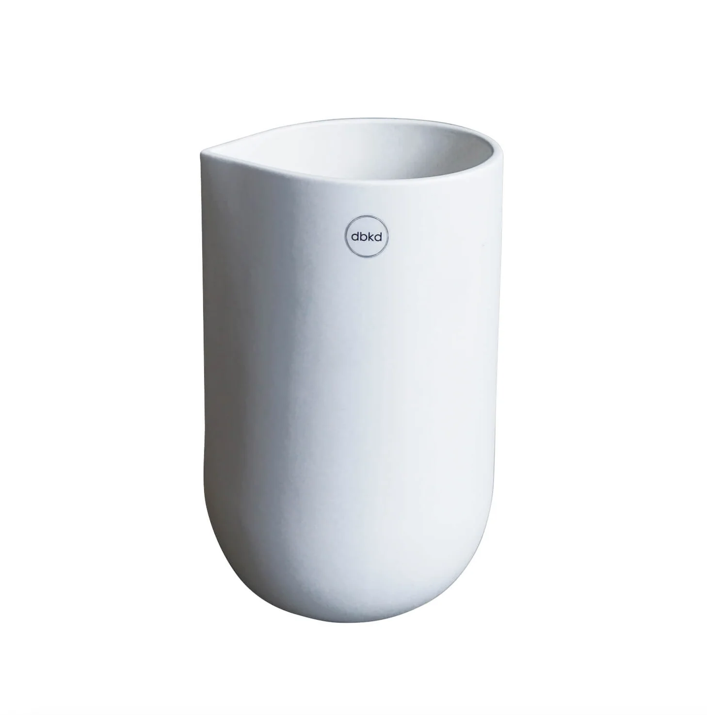 dbkd Vase Nib: eine Vase mit einer ungewöhnlichen Form in weiß und grau