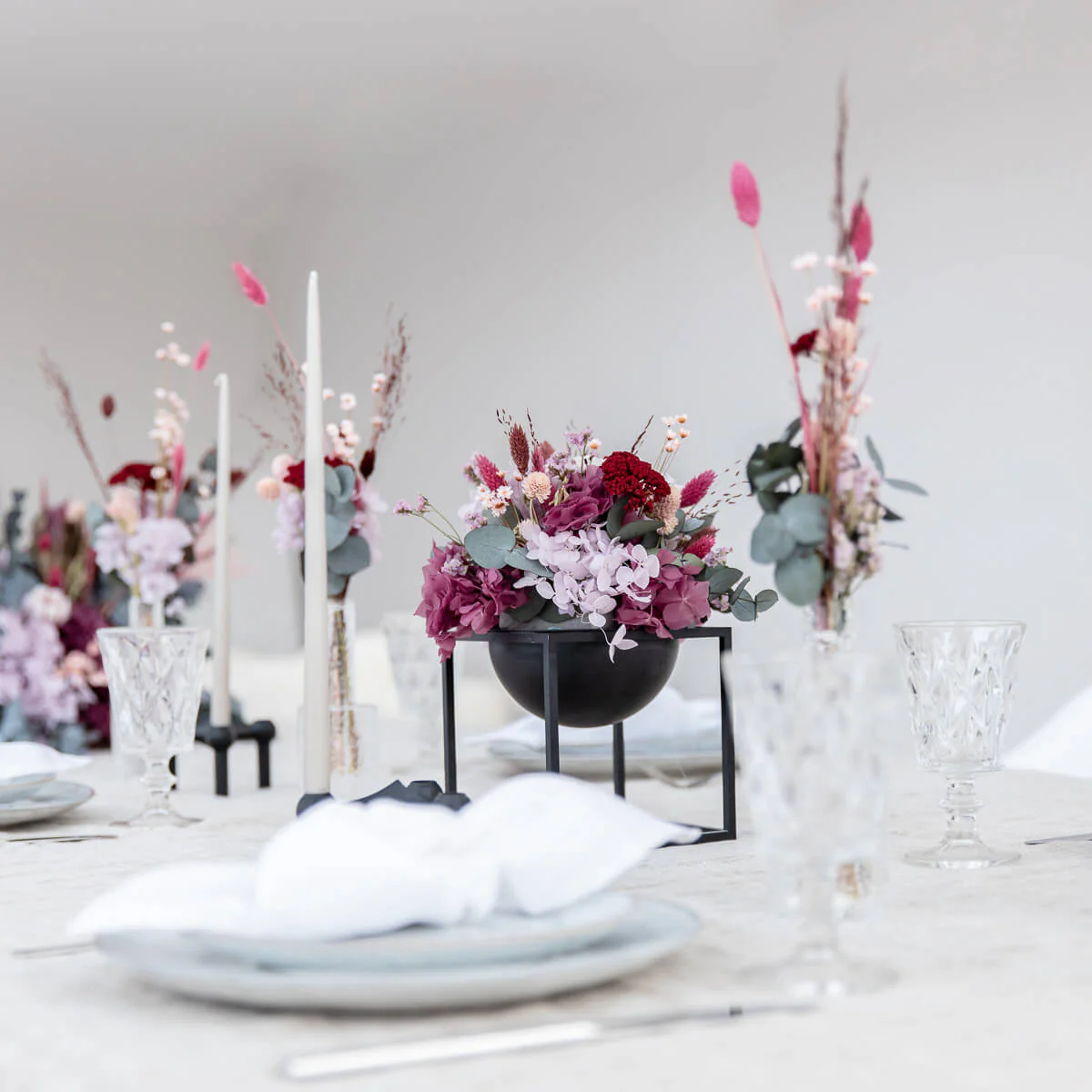 Trockenblumenstrauß Tischdeko Berry