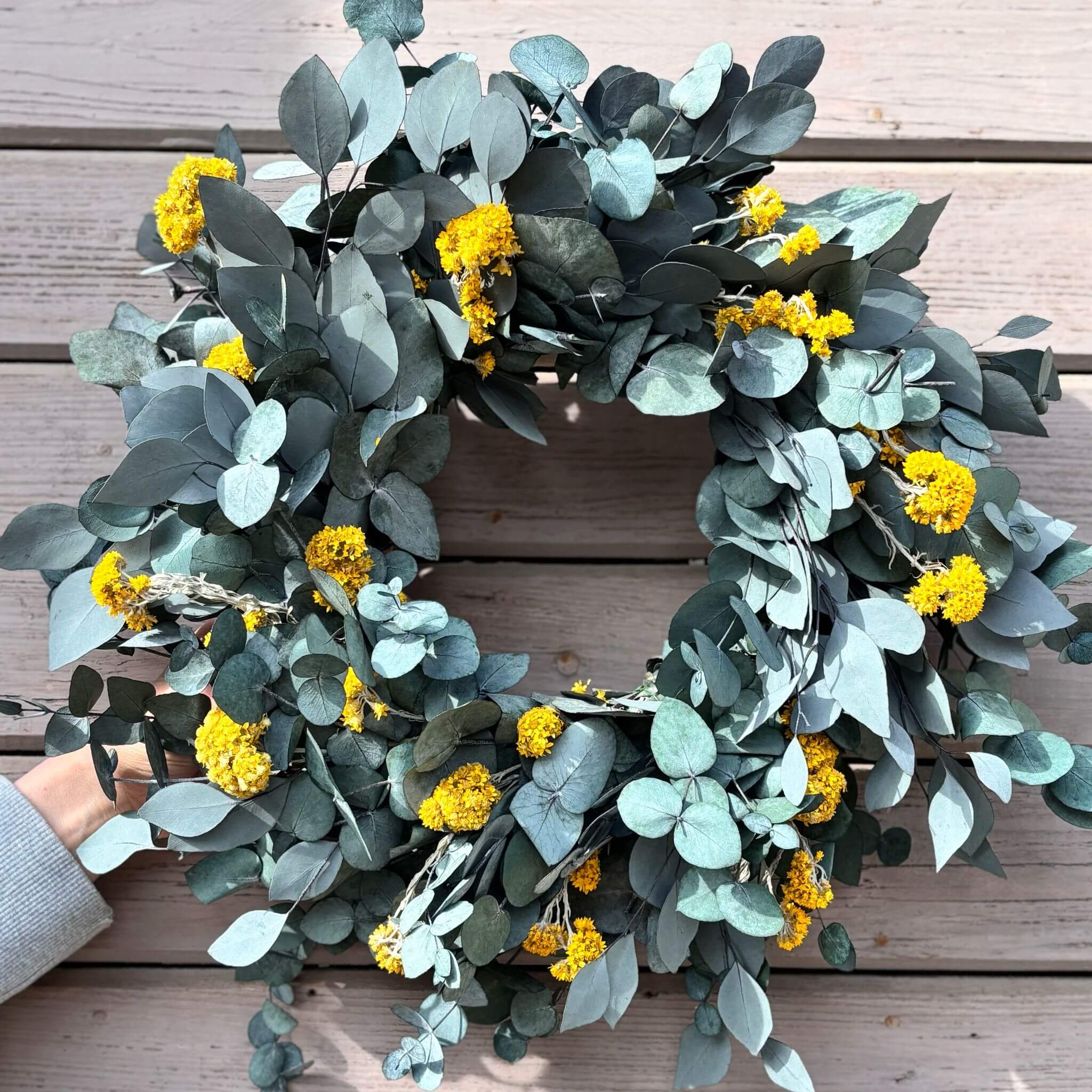 XL Kranz Trockenblumen Eukalyptus glow