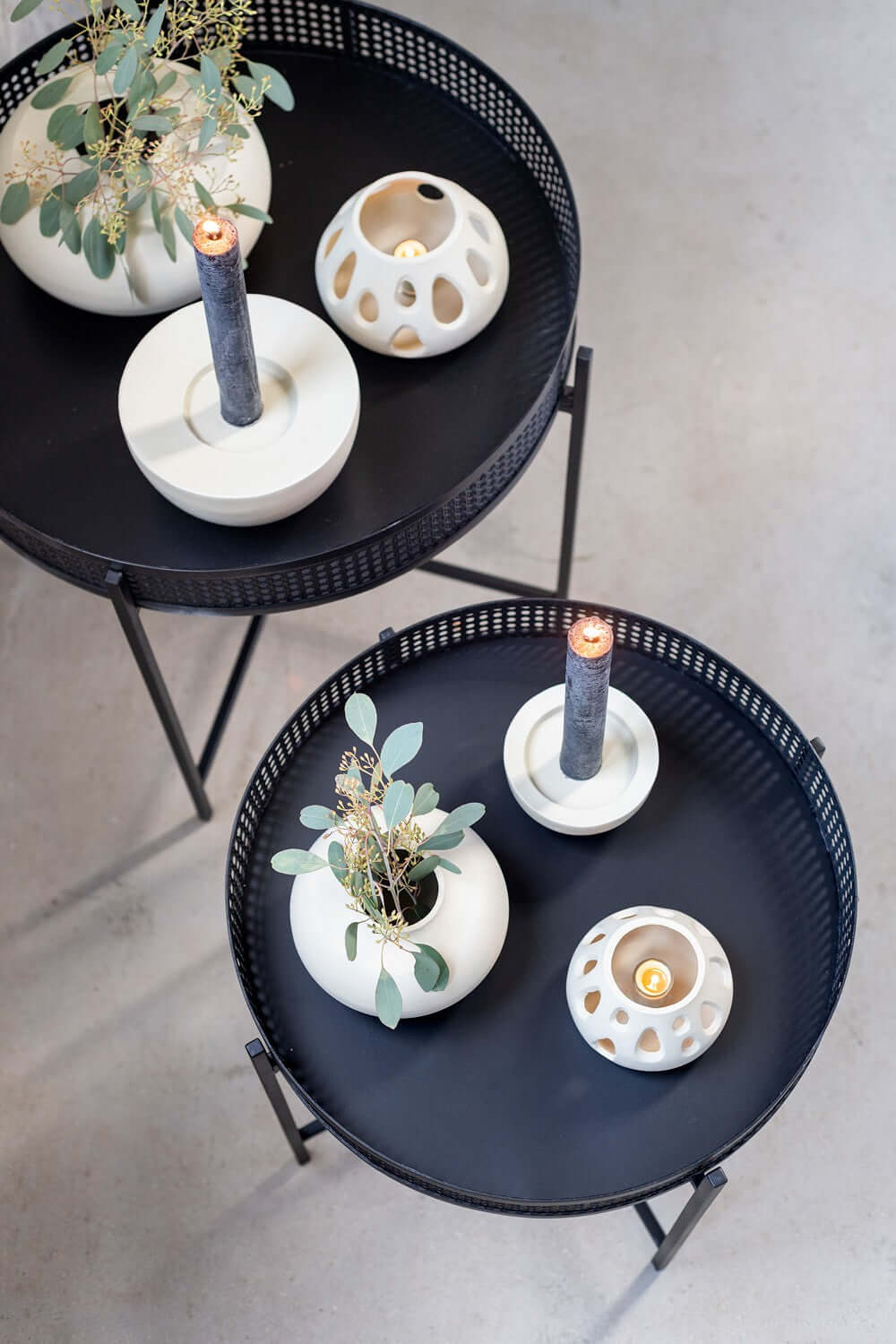 Vase Nieva small - hellgrau / beige