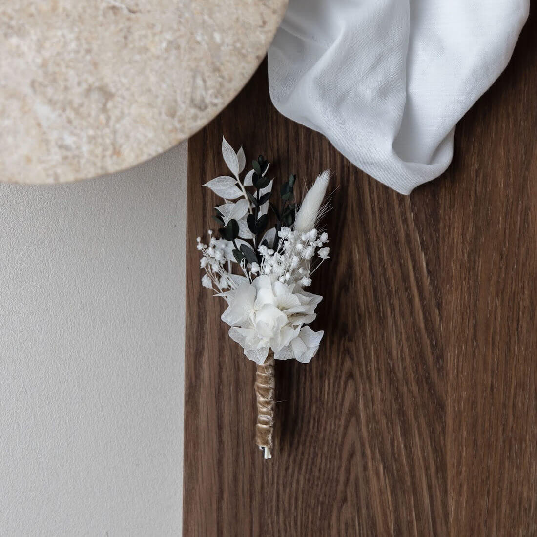 Anstecker Trockenblumen Eukalyptus Bräutigam I Trauzeuge