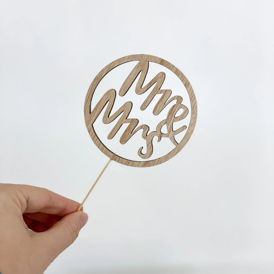 Caketopper Mr&Mrs aus Holz