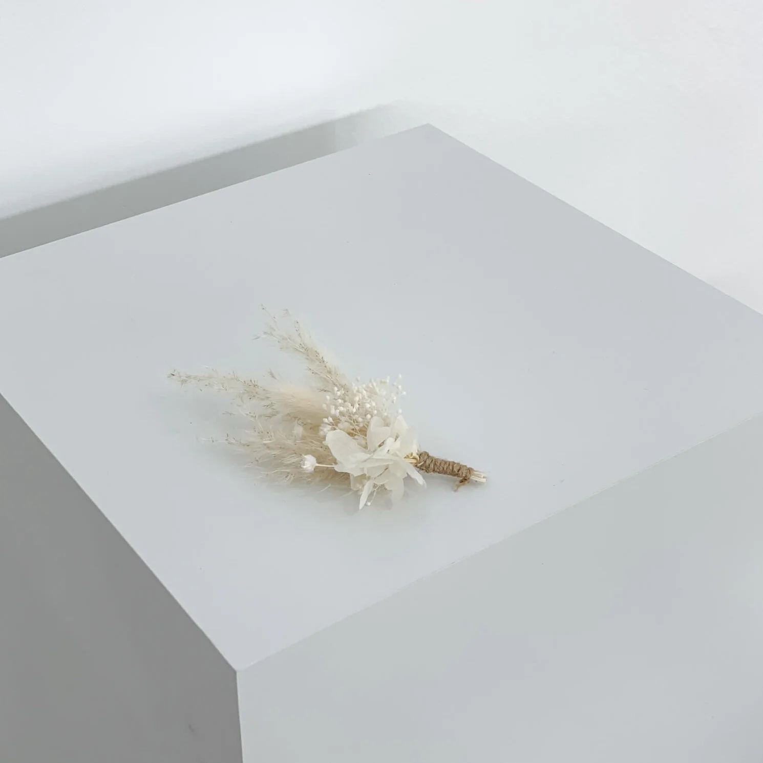 Anstecker Bräutigam I Trauzeuge I Pampasgras beige