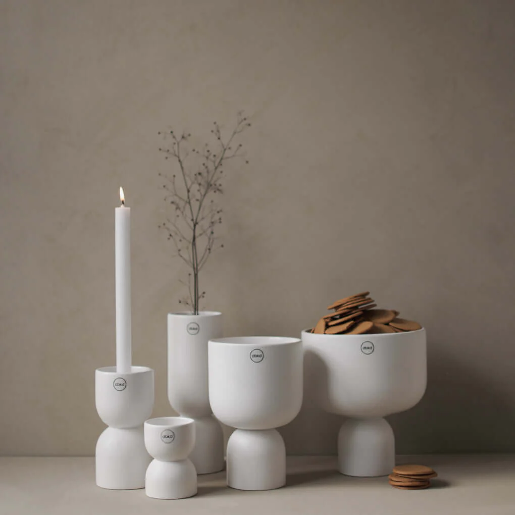 dbkd Post Vase Keramik weiß