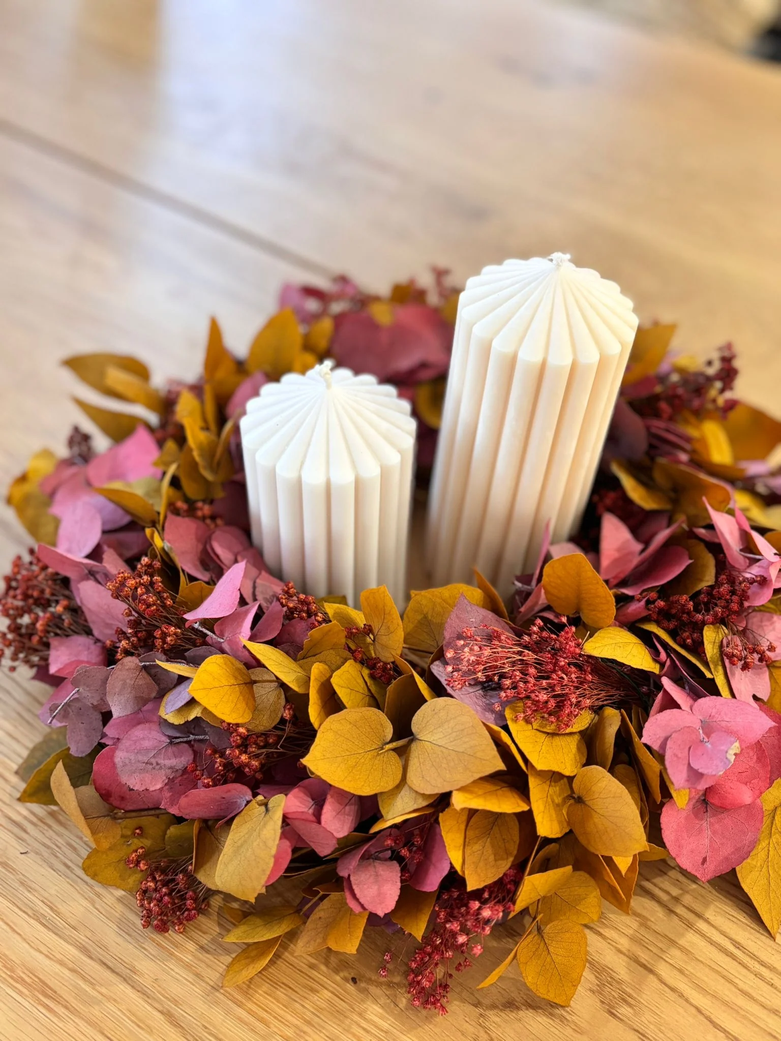 Herbsttraum - Trockenblumenkranz in warmen tönen