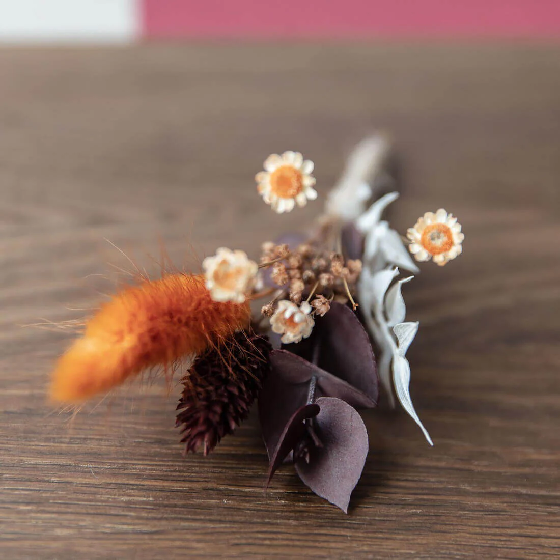 Anstecker Bräutigam & Trauzeuge Eukalyptus terracotta