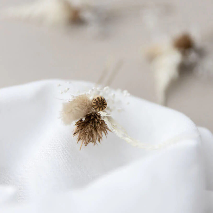 Haarnadel Trockenblumen Boho weiß